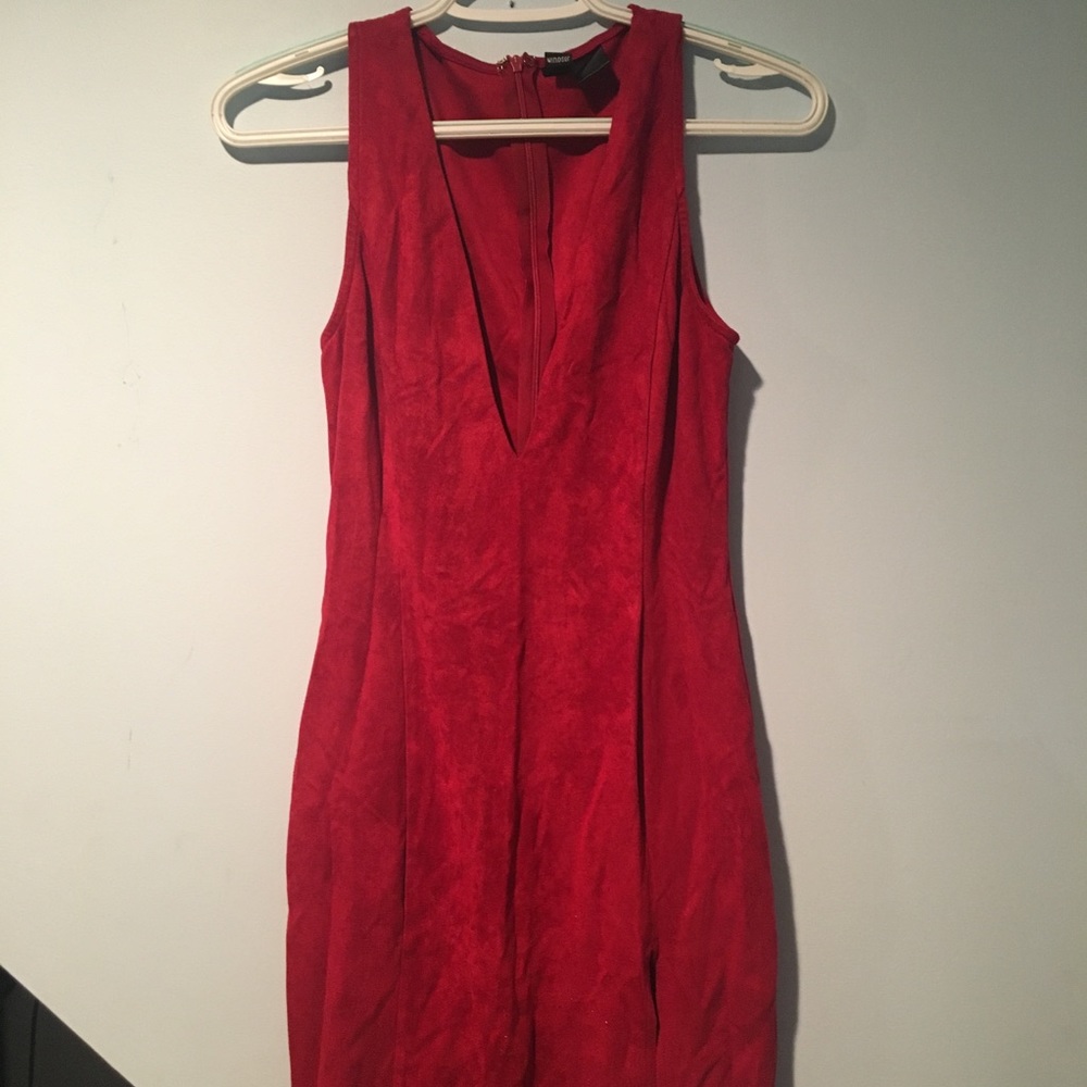 red suede Windsor cocktail dress
